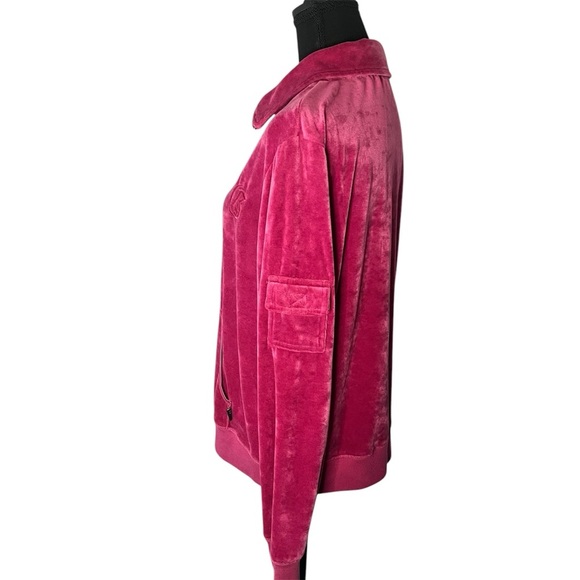 BCBG Long Sleeve Retro Y2K Vintage Pink Magenta Zippered Jacket Sz L - Picture 3 of 9